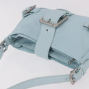 BOTTEGA VENETA Shoulder Bag Nylon Light Blue Silver Auth 189899M-6