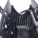 Salvatore Ferragamo Gancini Hand Bag Leather 2way Black Silver Auth 189904-18