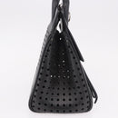 Salvatore Ferragamo Gancini Hand Bag Leather 2way Black Silver Auth 189904-5