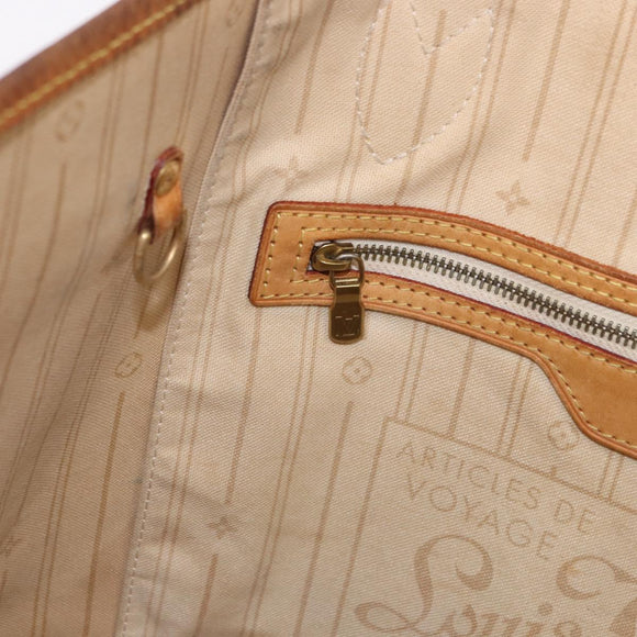 LOUIS VUITTON Damier Azur Neverfull MM Tote Bag N41605 LV Auth 189906