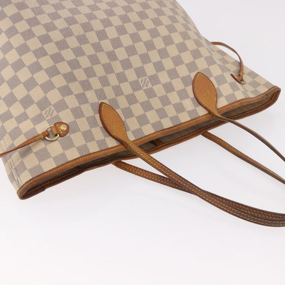 LOUIS VUITTON Damier Azur Neverfull MM Tote Bag N41605 LV Auth 189906