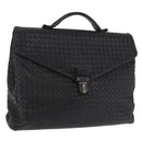 BOTTEGA VENETA INTRECCIATO Briefcase Leather Black Silver Auth 189914-1