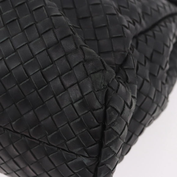 BOTTEGA VENETA INTRECCIATO Briefcase Leather Black Silver Auth 189914