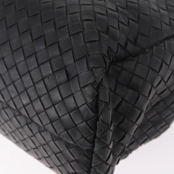 BOTTEGA VENETA INTRECCIATO Briefcase Leather Black Silver Auth 189914
