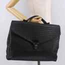 BOTTEGA VENETA INTRECCIATO Briefcase Leather Black Silver Auth 189914-24