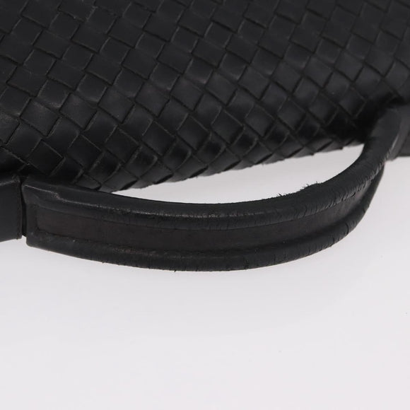 BOTTEGA VENETA INTRECCIATO Briefcase Leather Black Silver Auth 189914