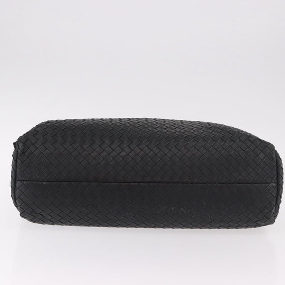 BOTTEGA VENETA INTRECCIATO Briefcase Leather Black Silver Auth 189914