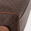 CELINE Macadam Canvas Boston Bag PVC Leather Brown Gold Auth 189915A-9