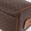 CELINE Macadam Canvas Boston Bag PVC Leather Brown Gold Auth 189915A-14