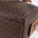 CELINE Macadam Canvas Boston Bag PVC Leather Brown Gold Auth 189915A-16