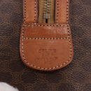 CELINE Macadam Canvas Boston Bag PVC Leather Brown Gold Auth 189915A-12