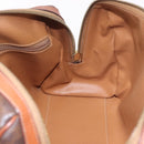 CELINE Macadam Canvas Boston Bag PVC Leather Brown Gold Auth 189915A-18