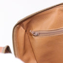 CELINE Macadam Canvas Boston Bag PVC Leather Brown Gold Auth 189915A-20