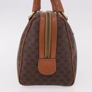 CELINE Macadam Canvas Boston Bag PVC Leather Brown Gold Auth 189915A-3