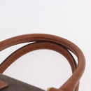 CELINE Macadam Canvas Boston Bag PVC Leather Brown Gold Auth 189915A-8