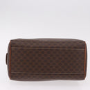 CELINE Macadam Canvas Boston Bag PVC Leather Brown Gold Auth 189915A-5