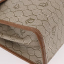 Christian Dior Honeycomb Canvas Hand Bag PVC Beige Gold Auth 189918A-9