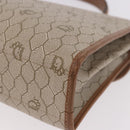 Christian Dior Honeycomb Canvas Hand Bag PVC Beige Gold Auth 189918A-16