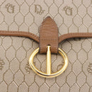 Christian Dior Honeycomb Canvas Hand Bag PVC Beige Gold Auth 189918A-17