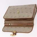 Christian Dior Honeycomb Canvas Hand Bag PVC Beige Gold Auth 189918A-10