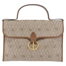 Christian Dior Honeycomb Canvas Hand Bag PVC Beige Gold Auth 189918A-13