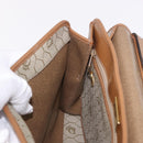 Christian Dior Honeycomb Canvas Hand Bag PVC Beige Gold Auth 189918A-20
