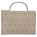 Christian Dior Honeycomb Canvas Hand Bag PVC Beige Gold Auth 189918A-2