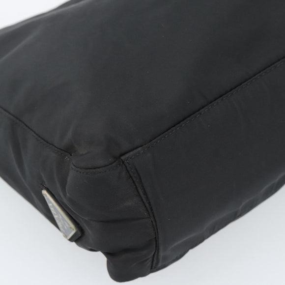 PRADA Tote Bag Nylon Black Silver Auth 189919A