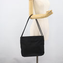 PRADA Tote Bag Nylon Black Silver Auth 189919A-26