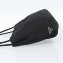 PRADA Tote Bag Nylon Black Silver Auth 189919A-4
