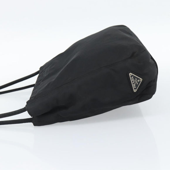 PRADA Tote Bag Nylon Black Silver Auth 189919A