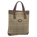 Burberrys Nova Check Tote Bag Canvas Beige Gold Auth 189920A-1