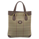 Burberrys Nova Check Tote Bag Canvas Beige Gold Auth 189920A-13