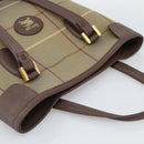 Burberrys Nova Check Tote Bag Canvas Beige Gold Auth 189920A-6