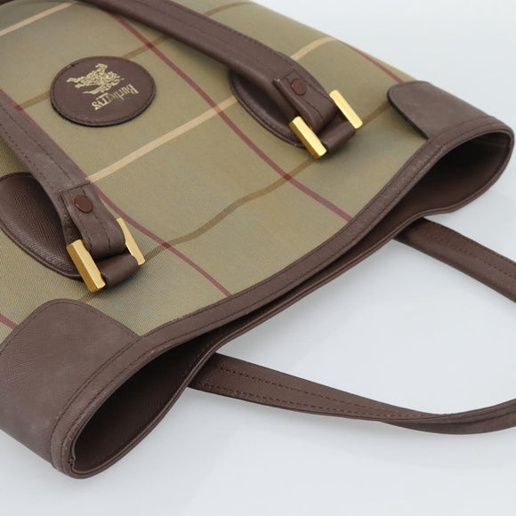 Burberrys Nova Check Tote Bag Canvas Beige Gold Auth 189920A