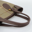 Burberrys Nova Check Tote Bag Canvas Beige Gold Auth 189920A-7