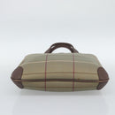 Burberrys Nova Check Tote Bag Canvas Beige Gold Auth 189920A-5