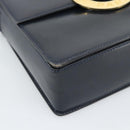 CELINE Cirkel Schoudertas Leer Zwart Goud Auth 189921-14
