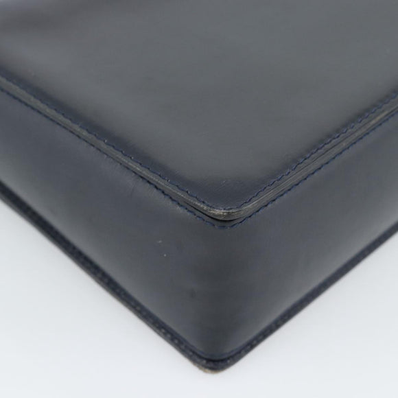 CELINE Cirkel Schoudertas Leer Zwart Goud Auth 189921
