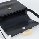 CELINE Cirkel Schoudertas Leer Zwart Goud Auth 189921-18