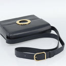 CELINE Cirkel Schoudertas Leer Zwart Goud Auth 189921-7