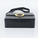 CELINE Cirkel Schoudertas Leer Zwart Goud Auth 189921-5