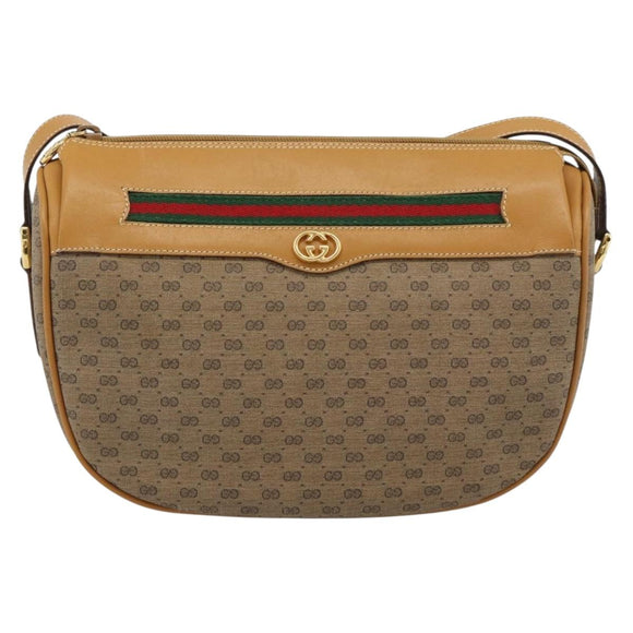 GUCCI Micro GG Supreme Web Sherry Line Bag PVC Beige 001 58 0918 Auth 189922