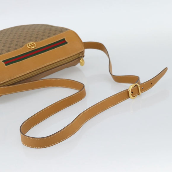GUCCI Micro GG Supreme Web Sherry Line Bag PVC Beige 001 58 0918 Auth 189922
