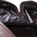 CELINE Macadam Canvas Boston Bag Suede Brown Gold Auth 189925-18