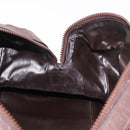 CELINE Macadam Canvas Boston Bag Suede Brown Gold Auth 189925-19