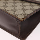 GUCCI GG Supreme Web Sherry Line Shoulder Bag PVC Beige Gold Auth 189927-11