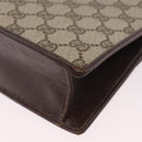 GUCCI GG Supreme Web Sherry Line Shoulder Bag PVC Beige Gold Auth 189927-13