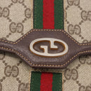 GUCCI GG Supreme Web Sherry Line Shoulder Bag PVC Beige Gold Auth 189927-14