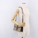 GUCCI GG Supreme Web Sherry Line Shoulder Bag PVC Beige Gold Auth 189927-22
